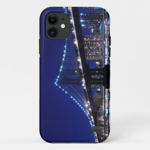 Manhattanbrücke und -Skyline nachts Case-Mate iPhone Case