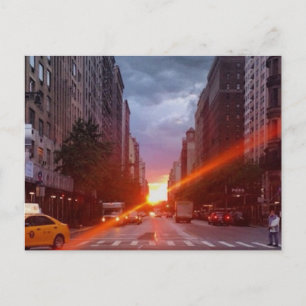 Manhattanhenge (Manhattan at Sunset) New York NYC Postcard