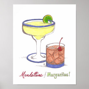 Manhattans & Margaritas   Customisable Poster