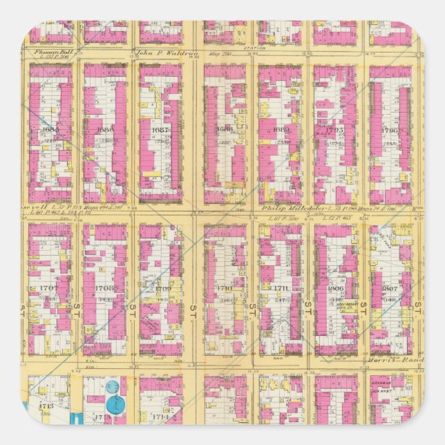 Manhatten, New York 10 Square Sticker (Front)
