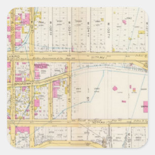Manhatten, New York 6 Square Sticker