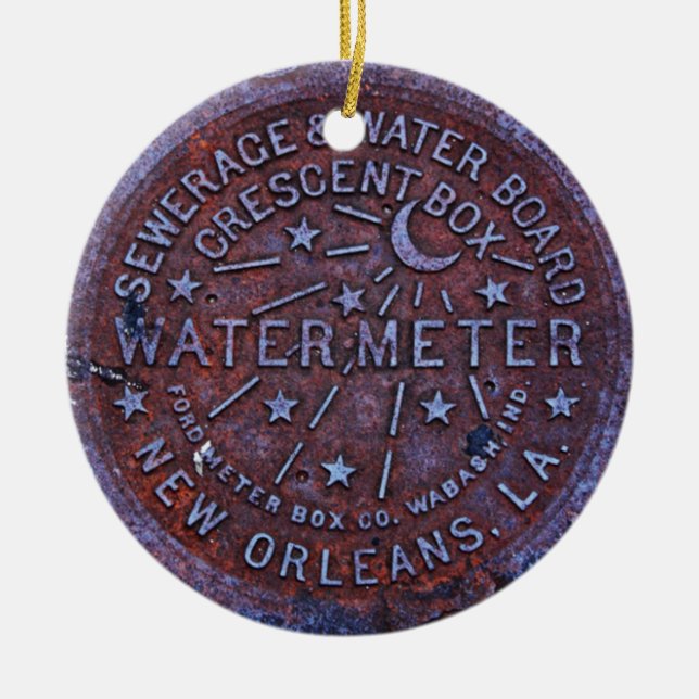 Manhole Cover 3 Ceramic Tree Decoration (Front)