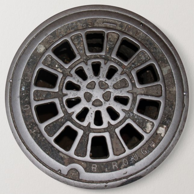Manhole Cover 6 Cm Round Badge (Front)