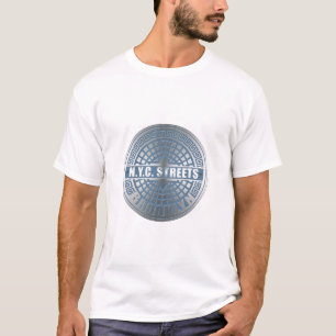 Manhole Cover Brooklyn Blue T-Shirt