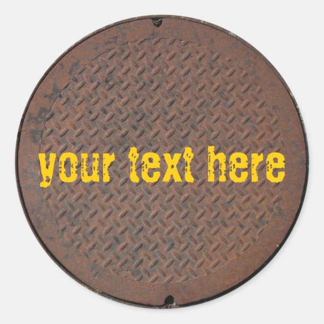Manhole Cover Series Classic Round Sticker (Front)