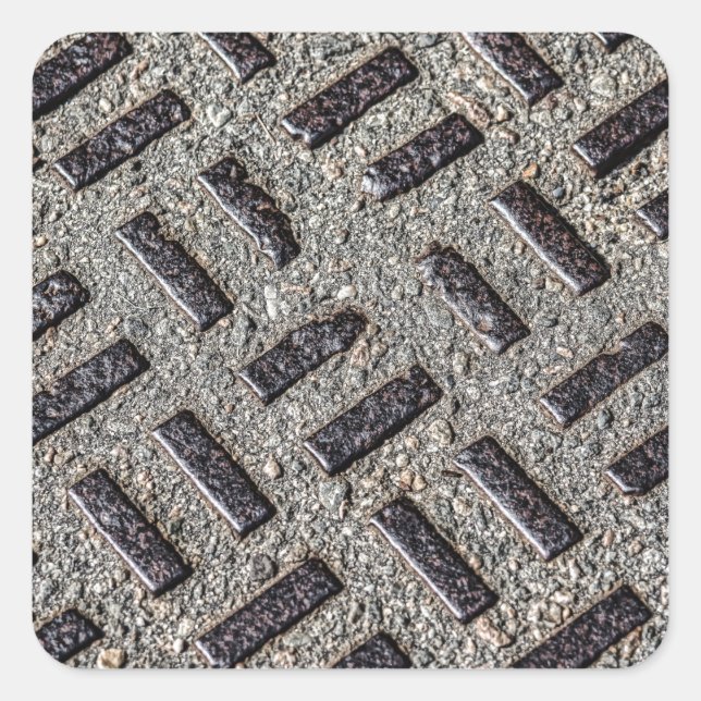 Manhole Cover Square Sticker (Front)