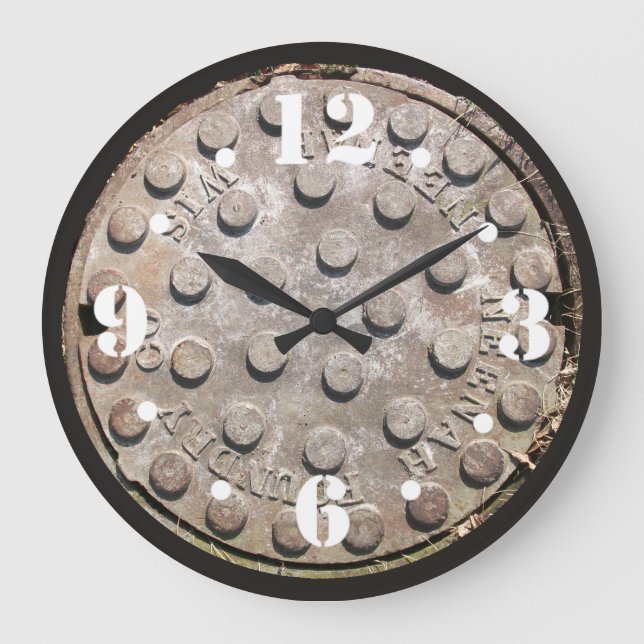 Manhole Cover Wall Clock (Front)