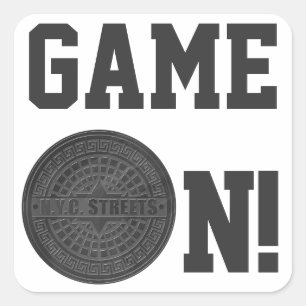 Manhole Covers Black Marble Square Sticker