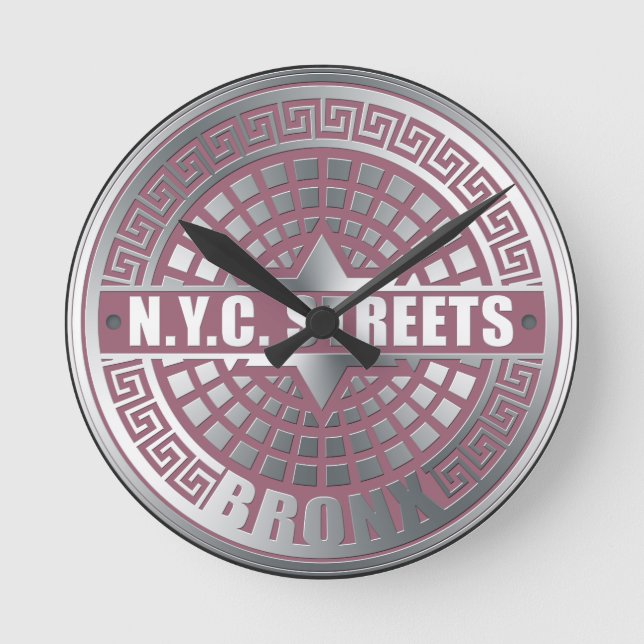 Manhole Covers Bronx Round Clock (Front)