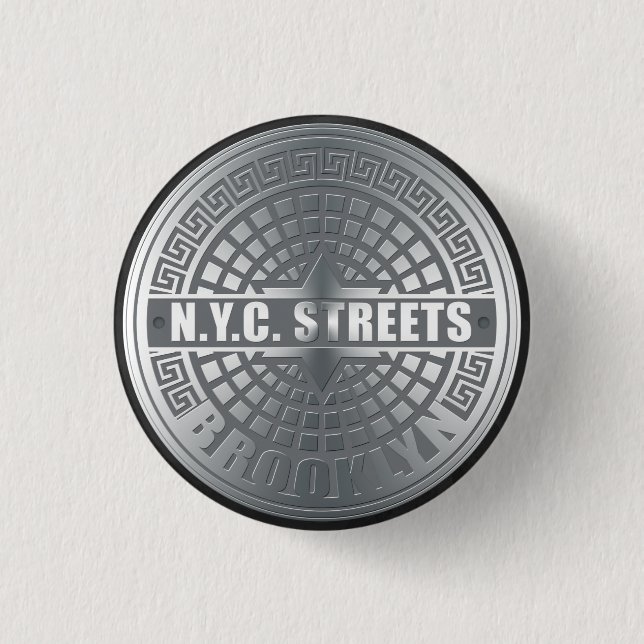 Manhole Covers Brooklyn 3 Cm Round Badge (Front)