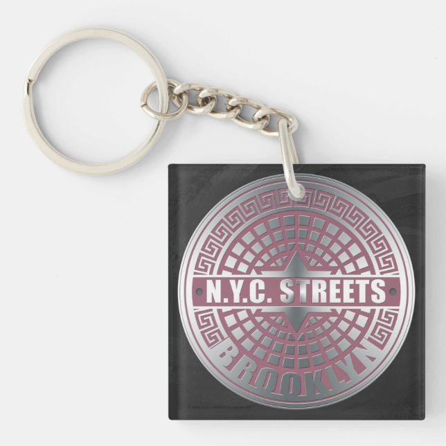 Manhole Covers Brooklyn Key Ring (Front)