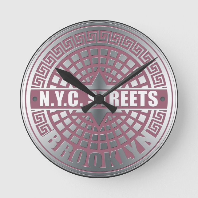 Manhole Covers Brooklyn Round Clock (Front)