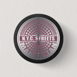 Manhole Covers Manhattan 3 Cm Round Badge