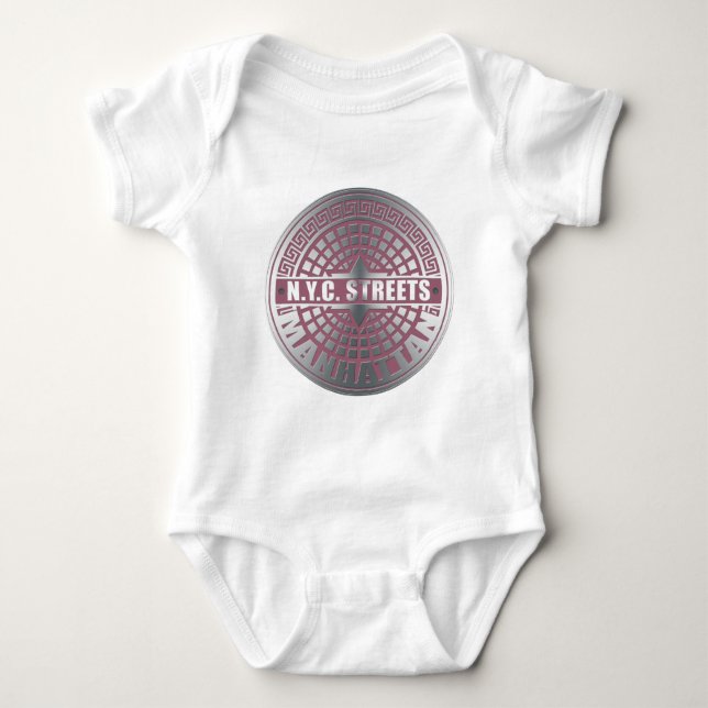 Manhole Covers Manhattan Baby Bodysuit (Front)