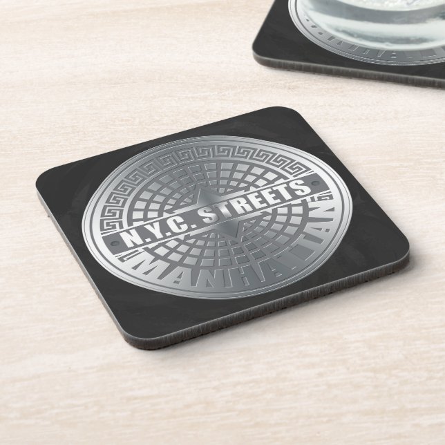 Manhole Covers Manhattan Coaster (Left Side)