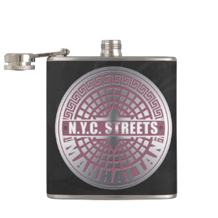 Manhole Covers Manhattan Hip Flask