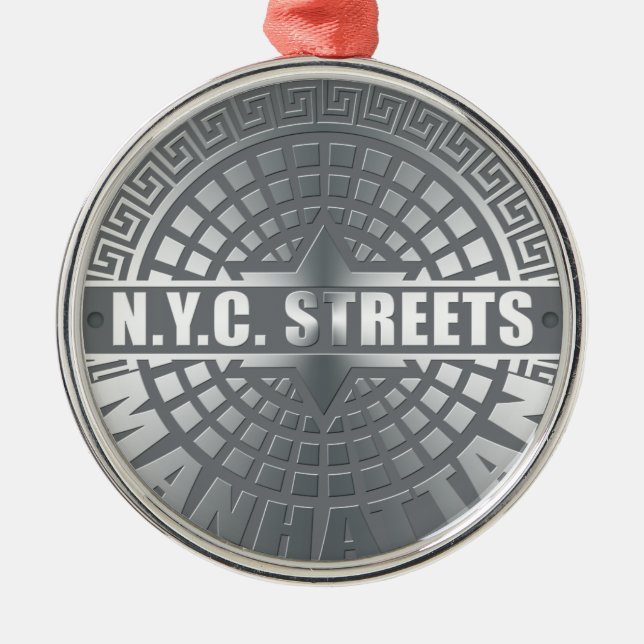 Manhole Covers Manhattan Metal Tree Decoration (Front)
