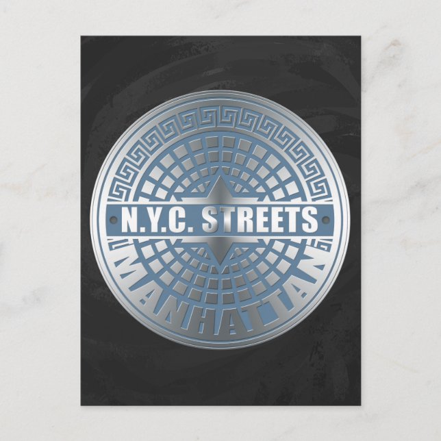 Manhole Covers Manhattan Postcard (Front)