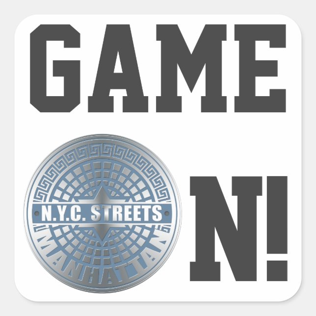 Manhole Covers Manhattan Square Sticker (Front)