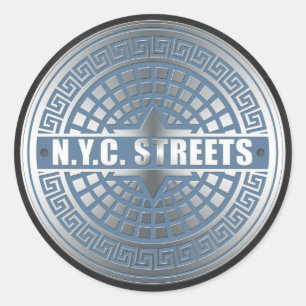 Manhole Covers NYC Classic Round Sticker