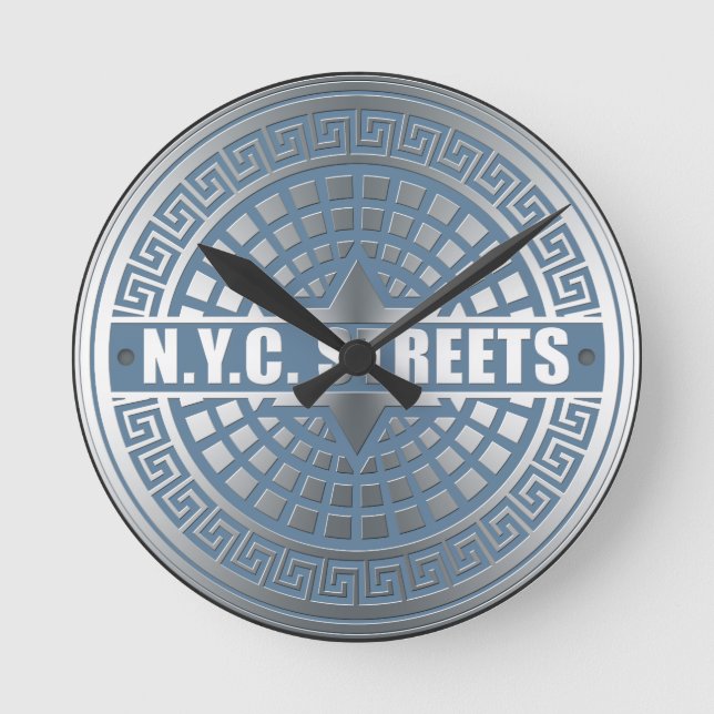 Manhole Covers NYC Round Clock (Front)