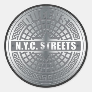 Manhole Covers Queens Classic Round Sticker