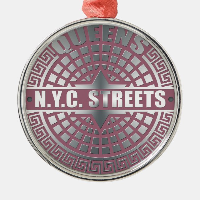 Manhole Covers Queens Metal Tree Decoration (Front)