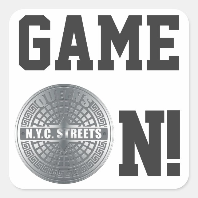 Manhole Covers Queens Square Sticker (Front)