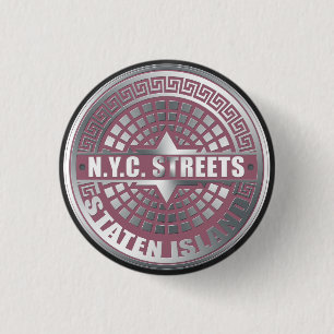 Manhole Covers Staten Island 3 Cm Round Badge