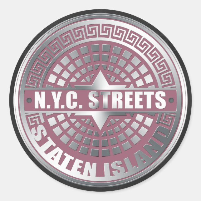 Manhole Covers Staten Island Classic Round Sticker (Front)