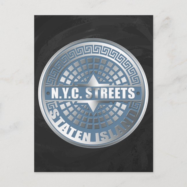 Manhole Covers Staten Island Postcard (Front)