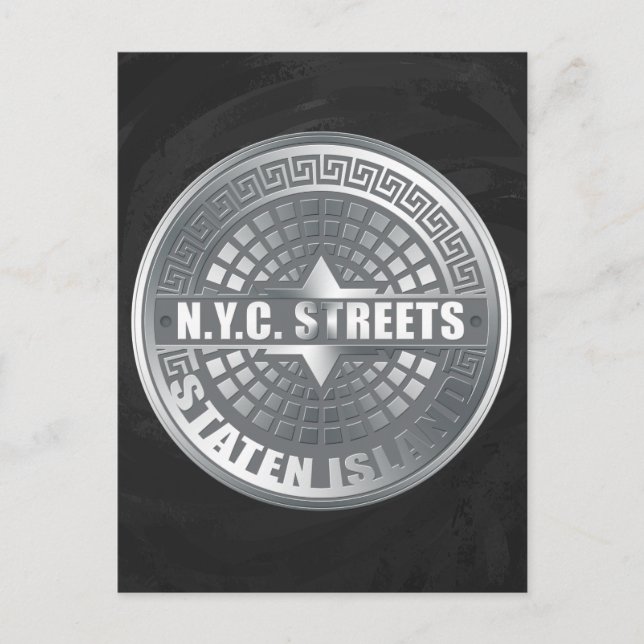 Manhole Covers Staten Island Postcard (Front)