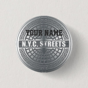 Manhole NYC 3 Cm Round Badge