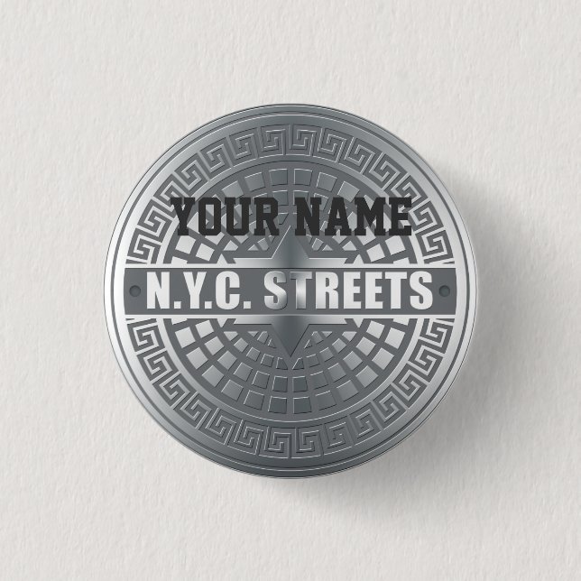 Manhole NYC 3 Cm Round Badge (Front)