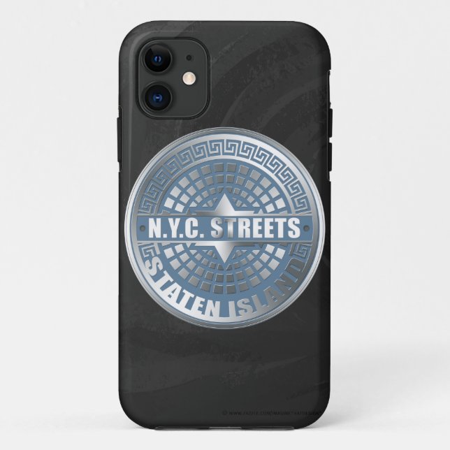 Manhole Staten Island Blue Case-Mate iPhone Case (Back)