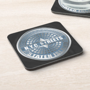 Manhole Staten Island Blue Coaster
