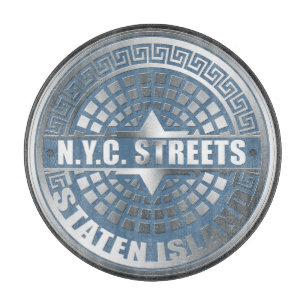 Manhole Staten Island Blue Cutting Board