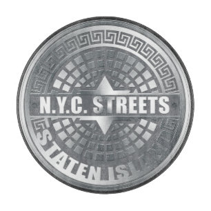 Manhole Staten Island Grey Cutting Board