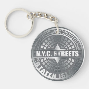 Manhole Staten Island Grey Key Ring