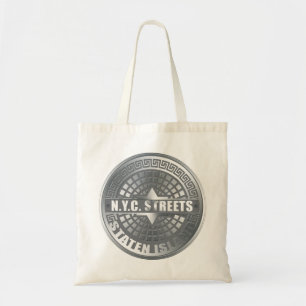 Manhole Staten Island Grey Tote Bag