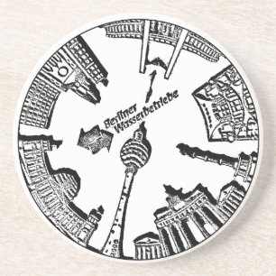 Manhole Street Cover Berlin Germany Stamp Design Coaster