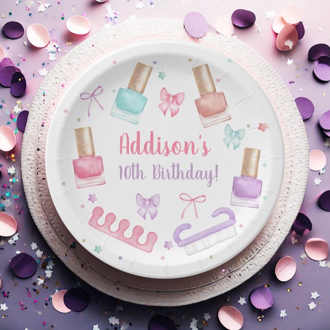 Mani-Pedi Party Manicure Pedicure Nail Polish Paper Plate (Creator Uploaded)