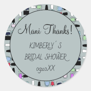 Mani thanks nailpolish classic round sticker