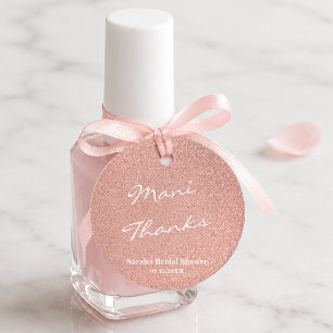 Mani Thanks Rose Gold Bridal Shower Nail Polish Favour Tags