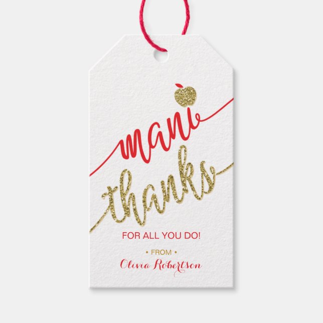 Mani Thanks Tag, Teacher Appreciation Tag (Front)