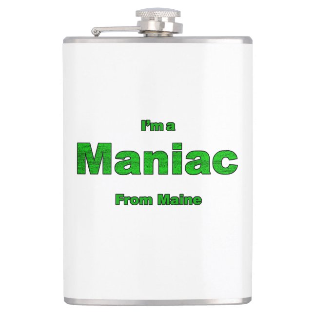 Maniac from Maine Hip Flask (Front)