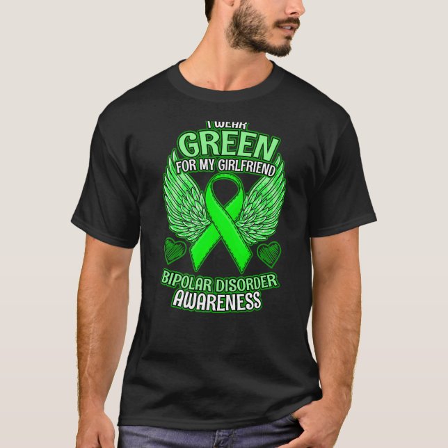 Manic Depressive Awareness Girlfriend Support Ribb T-Shirt (Front)