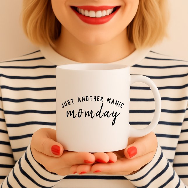 Manic Momday | Busy Mom Modern Mother's Day Pun Coffee Mug (Creator Uploaded)