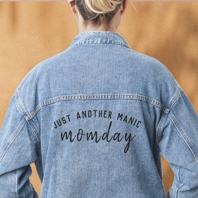 Manic Momday | Busy Mum Modern Mother's Day Pun Denim Jacket (Creator Uploaded)