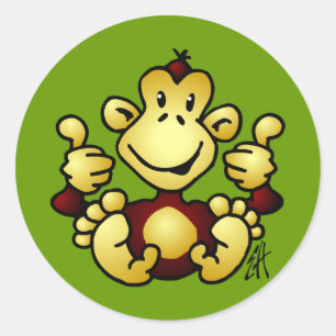 Manic Monkey Classic Round Sticker